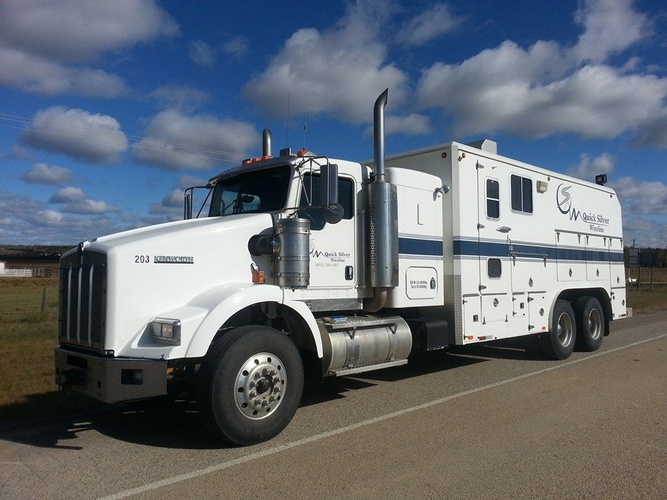 Quick Silver Wireline Truck on Road - Wireline Company in Drayton Valley AB