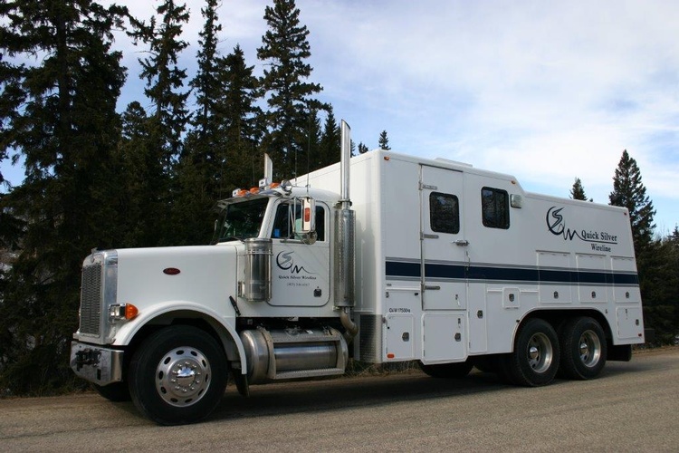 Quick Silver Wireline Truck on Road - Wireline Company in Grande Prairie Alberta