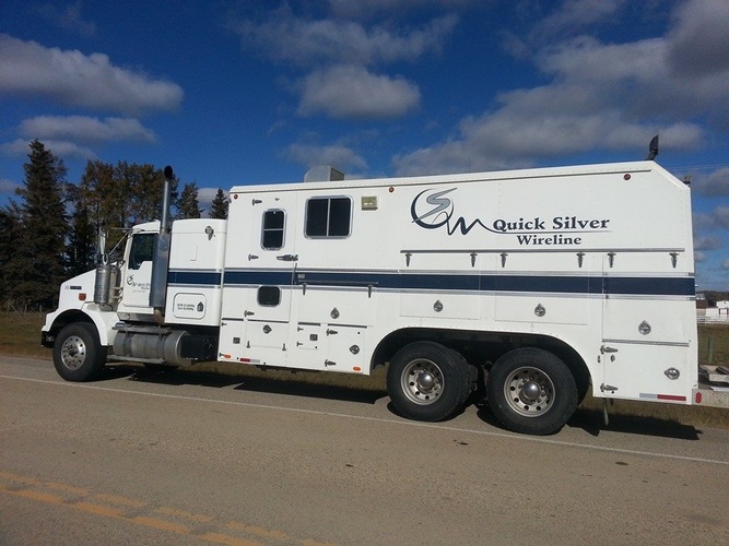 Quick Silver Wireline Truck on Road - Wireline Company in Grande Prairie