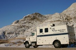 White Truck at Wireline Company in Grande Prairie Alberta - Quick Silver Wireline